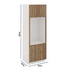 Modernform Cabinet Walnut 30" W X 90" H X 24" D Tall Oven/Microwave Cabinet