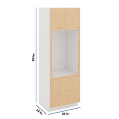 Modernform Cabinet Natural Oak 30" W X 90" H X 24" D Tall Oven/Microwave Cabinet