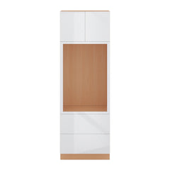 Modernform Cabinet Gloss White 30" W X 90" H X 24" D Tall Oven/Microwave Cabinet