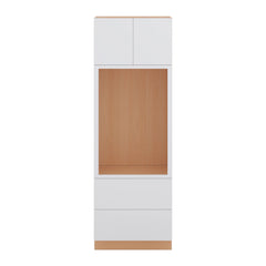 Modernform Cabinet Matte White 30" W X 90" H X 24" D Tall Oven/Microwave Cabinet