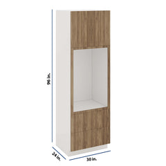 Modernform Cabinet Walnut 30" W X 96" H X 24" D Tall Oven/Microwave Cabinet