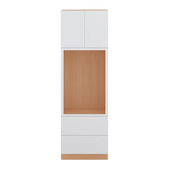 Modernform Cabinet Matte White 30" W X 96" H X 24" D Tall Oven/Microwave Cabinet