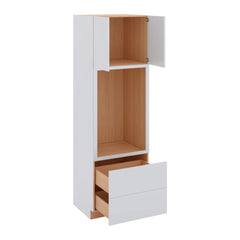 Modernform Cabinet Gloss White 30" W X 96" H X 24" D Tall Oven/Microwave Cabinet