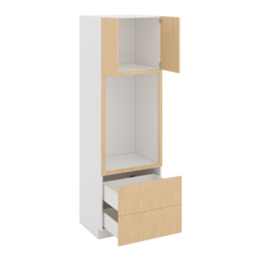 Modernform Cabinet Natural Oak 30" W X 96" H X 24" D Tall Oven/Microwave Cabinet