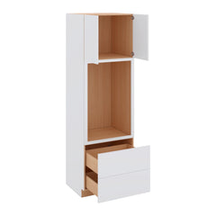 Modernform Cabinet Matte White 30" W X 96" H X 24" D Tall Oven/Microwave Cabinet