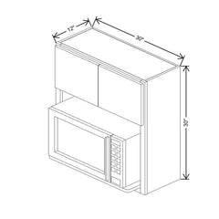CNC Luxor Misty Grey 30" W X 30" H Microwave Cabinet