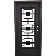 Malibu 3/0x6/8 Exterior Wrought Iron Prehung Single Door
