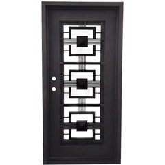 Malibu 3/0x6/8 Exterior Wrought Iron Prehung Single Door