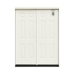 Masonite 6/0x6/8 Double 6 Panel Prehung Steel Door