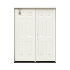 Masonite 6/0x6/8 Double 6 Panel Prehung Steel Door