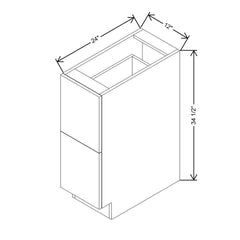 Modernform Cabinet Matte White 12" W X 34 1/2" H X 24" D  2 Drawer Base Cabinet