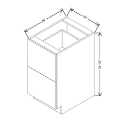 Modernform Cabinet Gloss White 18" W X 34 1/2" H X 24" D  2 Drawer Base Cabinet