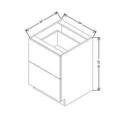 Modernform Cabinet Natural Oak 24" W X 34 1/2" H X 24" D  2 Drawer Base Cabinet