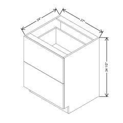 Modernform Cabinet Gloss White 27" W X 34 1/2" H X 24" D  2 Drawer Base Cabinet