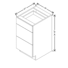 Modernform Cabinet Matte White 18" W X 34 1/2" H X 21" D Vanity Base with 3 Drawers