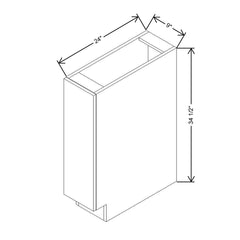 Modernform Cabinet Natural Oak 9" W X 34 1/2" H X 24" D Full Height Single Door Base Cabinet
