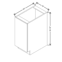 Modernform Cabinet Natural Oak 15" W X 34 1/2" H X 24" D Full Height Single Door Base Cabinet