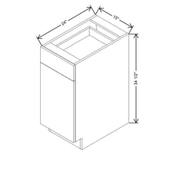 Modernform Cabinet Gloss White 15" W X 34 1/2" H X 24" D Single Door Base Cabinet