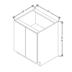 Modernform Cabinet Gloss White 27" W X 34 1/2" H X 24" D Full Height Double Door Base Cabinet