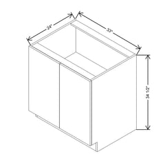 Modernform Cabinet Gloss White 33" W X 34 1/2" H X 24" D Full Height Double Door Base Cabinet