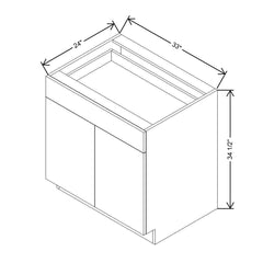 Modernform Cabinet Gloss White 33" W X 34 1/2" H X 24" D Double Door Base Cabinet