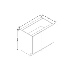 Modernform Cabinet Gloss White 42" W X 34 1/2" H X 24" D Blind Base Cabinet