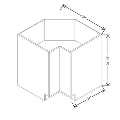 Modernform Cabinet Gloss White 33" W X 34 1/2" H X 24" D Base Diagonal Corner w/Lazy Susan Cabinet