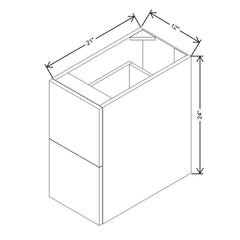 Modernform Cabinet Gloss White 12" W X 24" H X 21" D Vanity Floating Drawers Cabinet