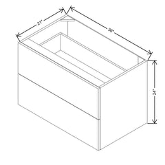Modernform Cabinet Gloss White 36" W X 24" H X 21" D Vanity Floating Drawers Cabinet