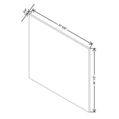 Modernform Cabinet Matte White 3/4" W X 34 1/2" H X  37 5/8" D Island Base Panel