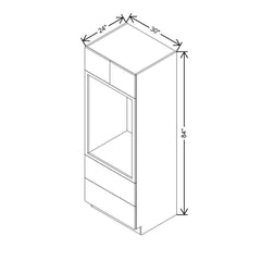 Modernform Cabinet Matte White 30" W X 84" H X 24" D Tall Oven/Microwave Cabinet