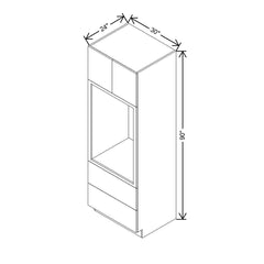 Modernform Cabinet Gloss White 30" W X 90" H X 24" D Tall Oven/Microwave Cabinet