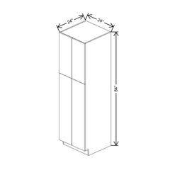 Modernform Cabinet Gloss White 24" W X 84" H X 24" D Double Door Tall Pantry Cabinet