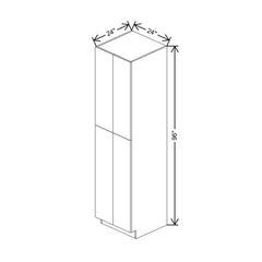 Modernform Cabinet Gloss White 24" W X 96" H X 24" D Double Door Tall Pantry Cabinet