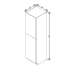 Modernform Cabinet Gloss White 24" W X 96" H X 24" D Single Door Tall Pantry Cabinet