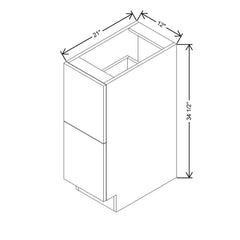 Modernform Cabinet Gloss White 12" W X 34 1/2" H X 21" D Vanity Base with 2 Drawers
