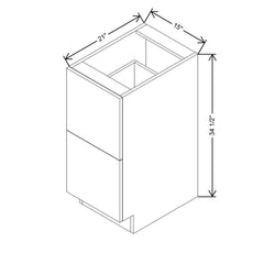 Modernform Cabinet Matte White 15" W X 34 1/2" H X 21" D Vanity Base with 2 Drawers