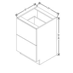 Modernform Cabinet Gloss White 21" W X 34 1/2" H X 21" D Vanity Base with 2 Drawers