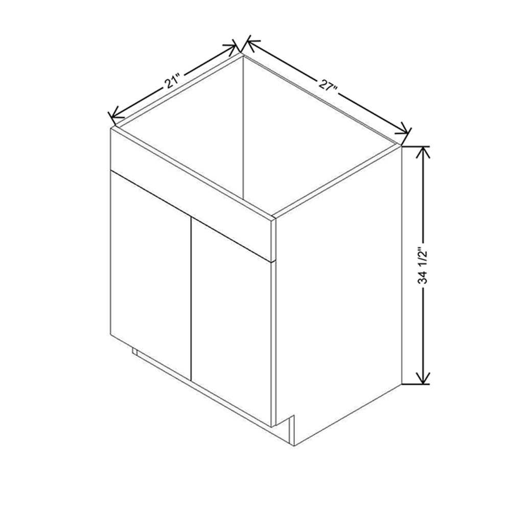 Modernform Cabinet Walnut 27" W X 34 1/2" H X 21" D Vanity Sink Base 2 Doors/1 False Front