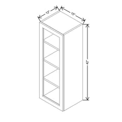 Modernform Cabinet Walnut 15" W X 42" H X 12" D Single Glass Door Wall Cabinet