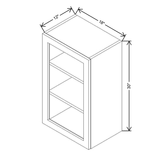 Modernform Cabinet Walnut 18" W X 30" H X 12" D Single Glass Door Wall Cabinet