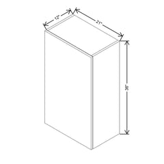 Modernform Cabinet Walnut 21" W X 36" H X 12" D Single Door Wall Cabinet