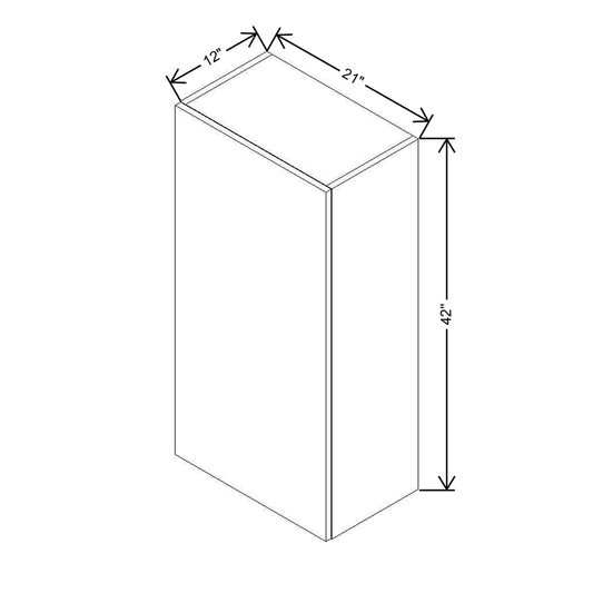 Modernform Cabinet Gloss White 21" W X 42" H X 12" D Single Door Wall Cabinet