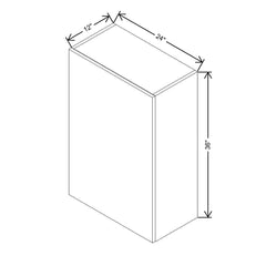 Modernform Cabinet Walnut 24" W X 36" H X 12" D Single Door Wall Cabinet