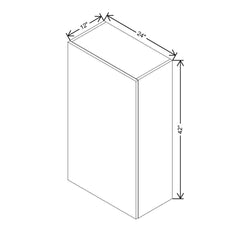 Modernform Cabinet Walnut 24" W X 42" H X 12" D Single Door Wall Cabinet