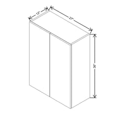 Modernform Cabinet Natural Oak 27" W X 36" H X 12" D Double Door Wall Cabinet