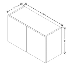 Modernform Cabinet Gloss White 30" W X 18" H X 12" D Double Door Wall Cabinet