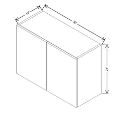 Modernform Cabinet Gloss White 30" W X 21" H X 12" D Double Door Wall Cabinet