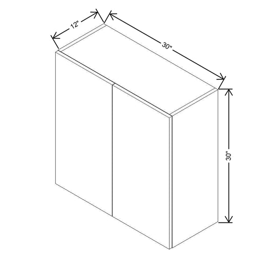 Modernform Cabinet Natural Oak 30" W X 30" H X 12" D Double Door Wall Cabinet
