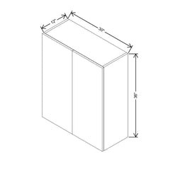 Modernform Cabinet Gloss White 30" W X 36" H X 12" D Double Door Wall Cabinet